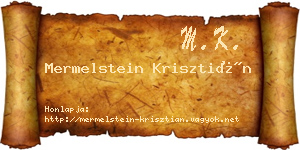 Mermelstein Krisztián névjegykártya